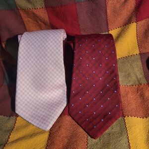 Lot Of 2 KITON Ties Necktie Good Used Condition 7 Seven Fold Napoli Wang Box